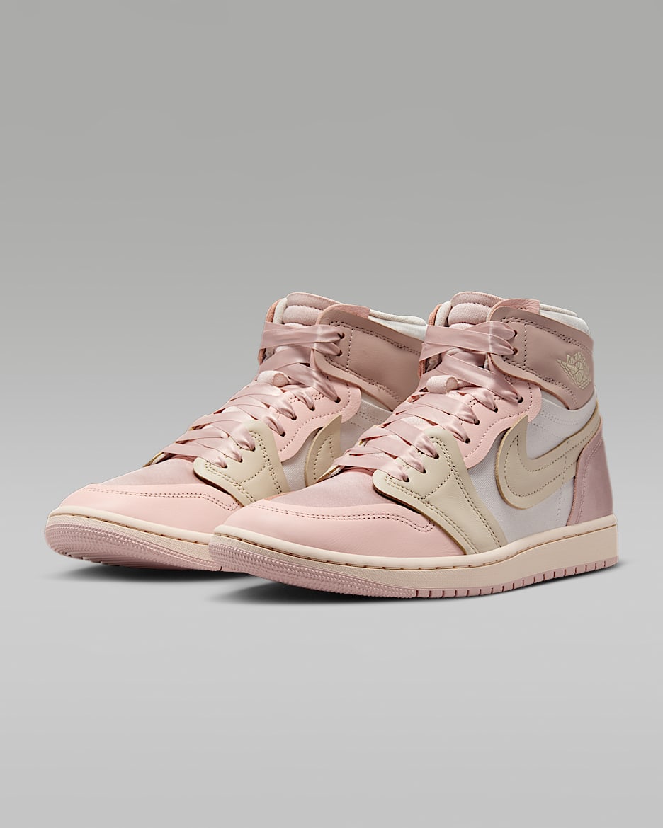Pink leather jordans top